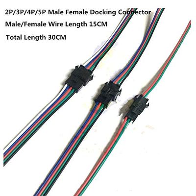 Davitu 20PCS SM2.54mm RGB LED Strip Terminal Blocks Line Male/Female Docking Connector 2P/3P/4P/5P On The Plug Single Head - (Color: Male 4P)