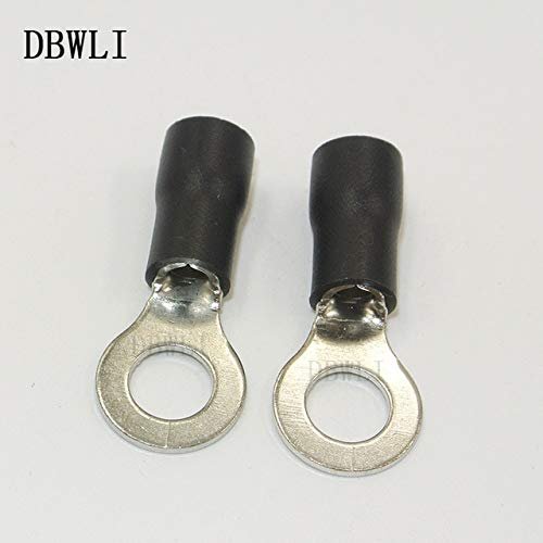 Onvas 50PCS Stud #4 #6 #8 #10 1/4 5/16 3/8 1/2 Wire Ring Terminals 22-10AWG Connectors Cable Wire Connector cable Crimp Terminal - (Color: Black, Pins: 1l2 Stud)