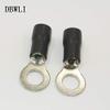 Onvas 50PCS Stud #4 #6 #8 #10 1/4 5/16 3/8 1/2 Wire Ring Terminals 22-10AWG Connectors Cable Wire Connector cable Crimp Terminal - (Color: Black, Pins: 1l2 Stud) view 1