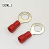 Onvas 50PCS Stud #4 #6 #8 #10 1/4 5/16 3/8 1/2 Wire Ring Terminals 22-10AWG Connectors Cable Wire Connector cable Crimp Terminal - (Color: Black, Pins: 1l2 Stud) view 3
