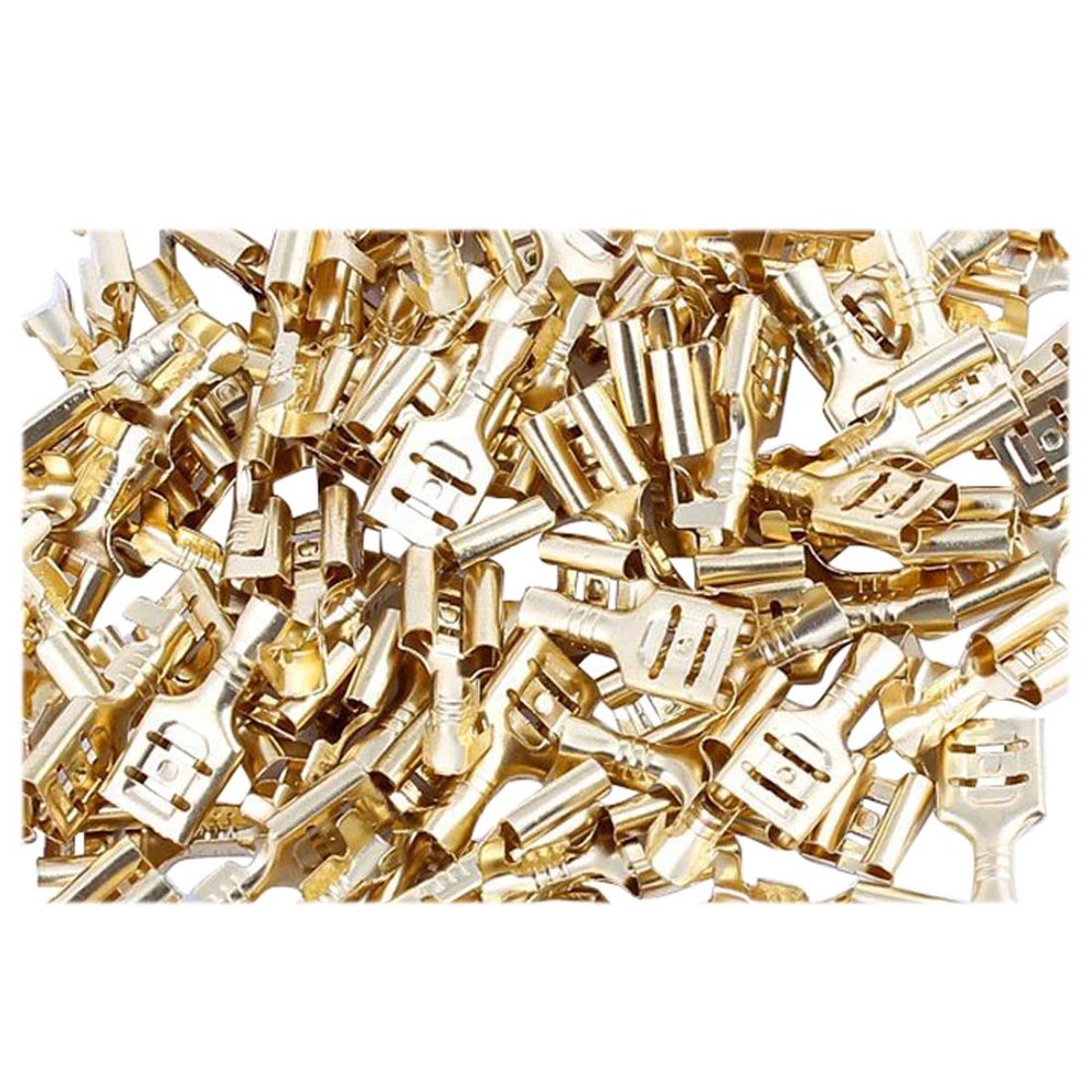 Davitu Hot 100 Pcs Car Speaker 6.3mm Female Spade Terminal Wire Connector