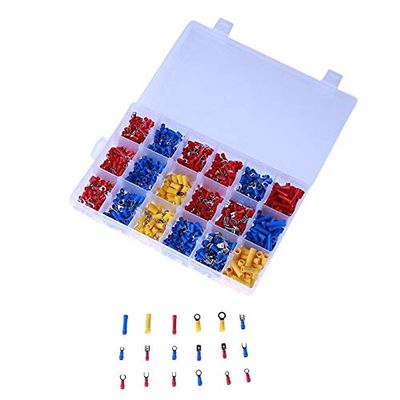 Davitu 1200pcs Assorted Electrical Wiring Connectors Crimp Terminal Set Kits