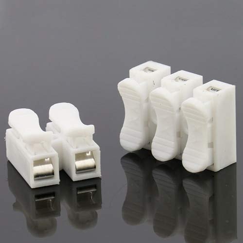 Davitu 500 Or 1000Pcs/lot CH3 LED Connection Terminal Strip Light Wire Connecting Electrical Cable Clamp Block Connector - (Color: White, Pins: 1000Pcs)