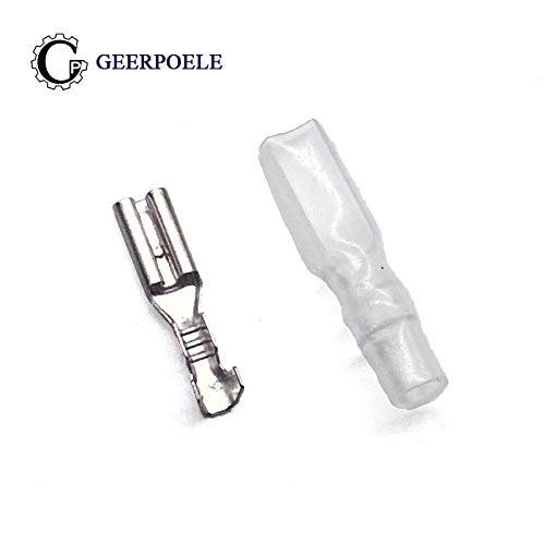 Davitu 50 pcs/lot 2.8 Plug-In With Jacket Crimp Terminal Terminals Wiring Spring Cold Pressed F ale Terminal Tin Plating