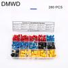 Davitu 280Pcs/Set SV Furcate Fork Spade Wire Crimp pressed terminals Cable Wire Connector SV Black Red Blue Yellow 22-10 AWG view 1