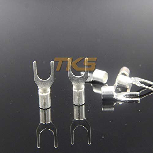 Davitu 1/4 Gauge SNB S 2-6 Non-insulated Fork Spade Wire Connectors for 1.5-2.5 MM2 Wires