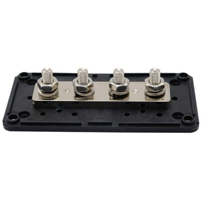 Davitu BHTS-DC 48V 300A 4 Terminal Studs Busbar Power Distribution Block for Car Boat (Black) - (Color: Black)
