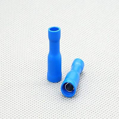 Davitu 100pcs Insulated Male and Female Crimp Connectors FRD 2-156 Bullet Terminal - (Color: Blue)