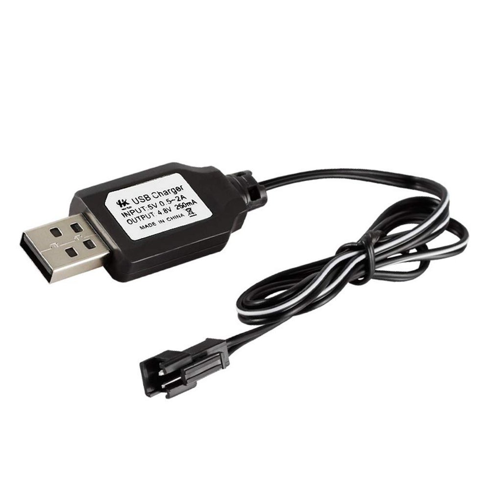 Tebatu Charging Cable,USB Charger Ni-Cd Ni-MH Batteries Pack for SM-2P Plug Adapter 4.8V 250mA Output