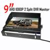 1080P RV Backup Camera Wired System,9 inch AHD 2-Split DVR Monitor Waterproof 8LED IR Night Vision Reverse Rear View Mirror Camera 12V-24V for Semi Bus Truck Trailer Camper view 2