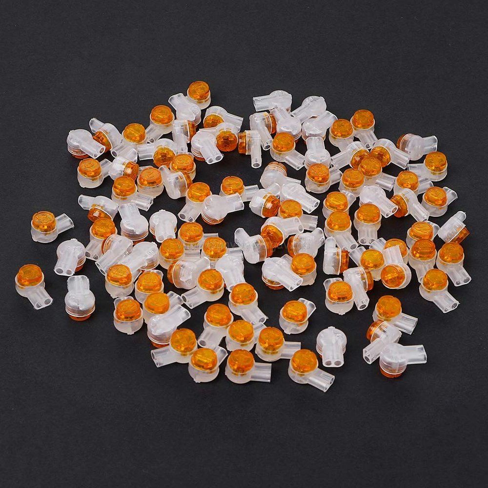 Davitu New 100Pcs UY2 K2 Connector Grease Filling Butt Wire Line Terminal For Telephone Network Line Connection J16 19