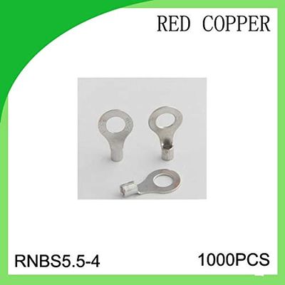 Davitu red copper 1000 PCS RNBS5.5-4 cold-pressure terminal connector cable lug high quailty - (Color: Blue)