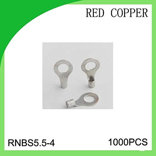 Davitu red copper 1000 PCS RNBS5.5-4 cold-pressure terminal connector cable lug high quailty - (Color: Blue)