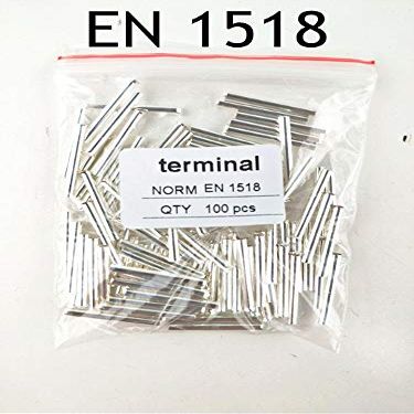 Davitu 100PCS EN1518 Tube Naked Terminal Bootlace Cooper Ferrules kit set Wire Copper Crimp Connector Insulated Cord Pin