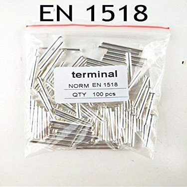 Davitu 100PCS EN1518 Tube Naked Terminal Bootlace Cooper Ferrules kit set Wire Copper Crimp Connector Insulated Cord Pin