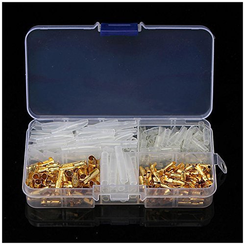 Davitu 120pc/Kit Brass 3.5mm Connectors Male & Female Terminals with Insulated Cover Gold/Transparent