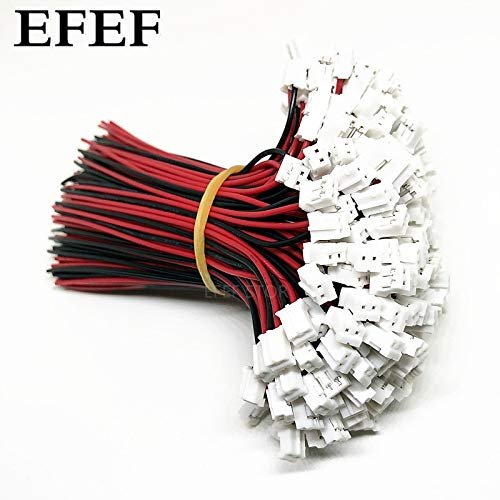 Davitu 10pcs Terminal line PH2.0MM pitch 2P line length 100mm 10CM red black line