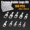 Davitu 100 Pcs Copper Cable Lugs Kit SC6-6 ~SC35-10 Electrical Terminal Block Wire Connectors view 2