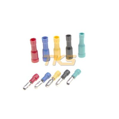 Davitu Female and Male Insulated Electric Connector Crimp Bullet terminal for 22-16 16-14 AWG, Audio Wiring each 25Pairs total 100PCS - (Color: Blue)