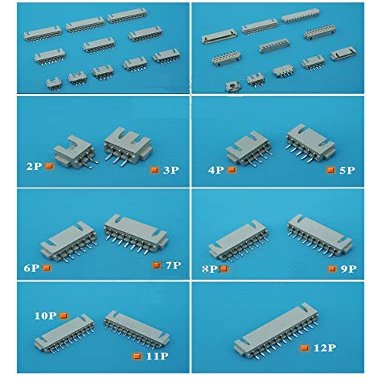 Davitu 30pcs 2P/3P/4P/5P/6P/7P/8P/9P Connector pitch 2.54mm Horizontal patch/XH2.54 mm spacing/horizontal - (Color: 3 PIN)