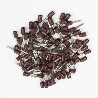 Onvas E2508 Tube insulating terminals 2.5MM2 100PCS/Pack Insulated Cable Wire Connector Insulating Crimp Terminal Connector E- - (Color: Brown, Pins: 20Pcs)