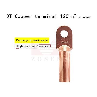 Davitu 10pcs DT120mm2 silent Copper cable terminal Pure copper Wire connector Insert ear Line nose Cable connector cable joint