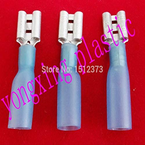 Davitu 25PCS Package Heat shrinkable Female insulating Terminal blue color 16-14AWG(1.5-2.5) square cable