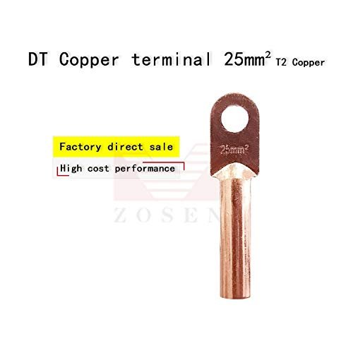 Davitu 20pcs DT25mm2 silent Copper cable terminal Pure copper Wire connector Insert ear Line nose Cable connector cable joint