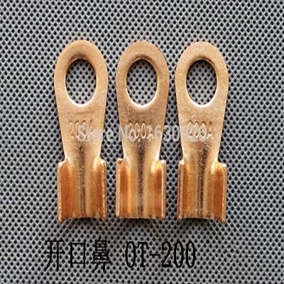 Davitu 20Pcs OT-200A Cable Connectors Copper Passing Through Terminals Lugs Terminals