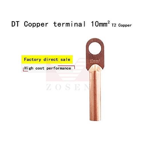 Davitu 20pcs DT10mm2 silent Copper cable terminal Pure copper Wire connector Insert ear Line nose Cable connector cable joint