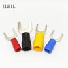 Davitu SV 1.25-4 2-4 3.5-4 5.5-4 22-10 AWG Wire Connector Insulated Fork Terminal #8 with 1000 Pieces, Red/Blue/Black/Yellow. - (Color: Black, Pins: 8 Stud) view 2