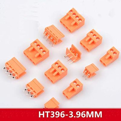Davitu Plug in terminal HT396-3.96MM HT396, orange male and female mating 2P-10P complete set. - (Color: Curved needle, Pins: 5set 3pin)