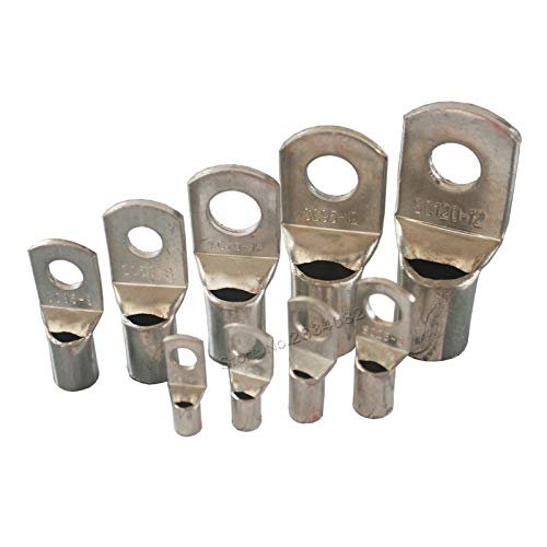 Davitu 20PCS SC M8 M12 6mm2 10mm2 16mm2 25mm2 35mm2 50mm2 Bolt Hole Tinned Copper Cable lugs Battery Terminals - (Pins: SC50-8)