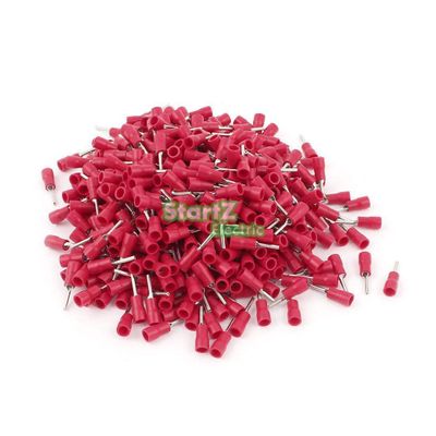 Davitu 100PCS 22-16AWG Red Insulated pin wire Terminals electricity PTV 1.25-18