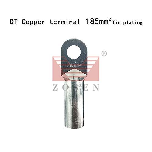 Davitu 10pcs DT185mm2 Tin plating Copper cable terminal Pure copper Wire connector ear Line nose Cable connector cable joint