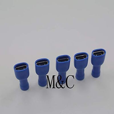 Davitu 1000PCS FDFD2-110 2.8mm fully Insulated Female Electrical Crimp Terminals Blue