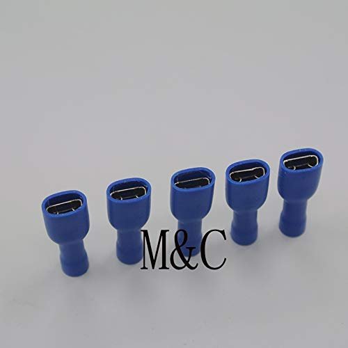 Davitu 1000PCS FDFD2-110 2.8mm fully Insulated Female Electrical Crimp Terminals Blue