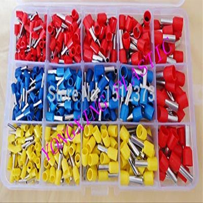 Davitu 575pcs/box cord insulated terminal block kits E1008/E2508/E4009/E6012/E10-12 red blue yellow combine