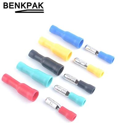 Davitu 50pcs Davitu Female and Male Insulated Electric Connector Crimp Bullet terminal for 22~16 AWG Audio Wiring - (Color: mixed colors)