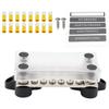 Onvas 100A BusBar 4 M6 Studs 12 M4 Screws Terminal Kit w/ 16 Adhesive Heat-Shrink Terminals Cover - (Color: Picture) view 2