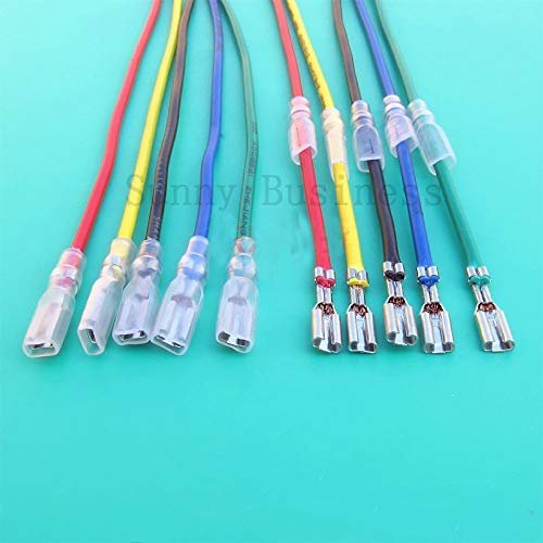 Davitu 1000 x 4.8mm Quick Disconnect Female Spade Terminal Crimp Connector Wire Can be customized - (Color: White)