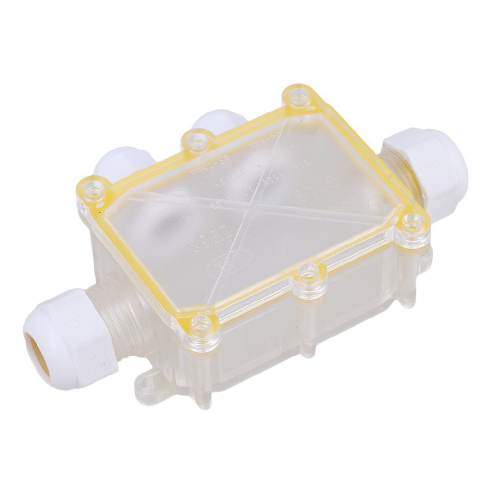 Davitu 4-Way 24A 450V Transparent Outdoor Waterproof IP68 Cable Wire Connector Junction Box Electric Enclosure Case Suitable for Cable