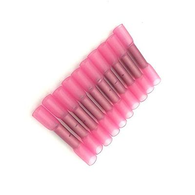 Davitu 100pcs BHT1.25 BHT2 BHT5 Water proof heat shrinkable connecting pipe, electric wire waterproof middle joint, cold pressure - (Color: Red)