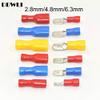 Davitu 100pcs 50pairs 2.8mm 4.8mm 6.3mm Female Male Electrical Wiring Connector Insulated Crimp Terminal Spade FDFD2-250 MDD2-250 - (Color: each color10pairs) view 1