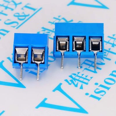 Davitu 10pcs/LOT KF-301 cross blue KF301-2P 3P 5.0MM PCB terminal 12A 300V can be spliced - (Pins: 3P)