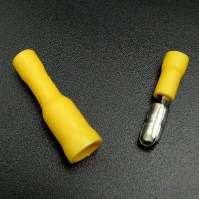 Davitu 100pcs Female +100pcs Male Insulated Electric Connector Crimp Bullet terminal for 22~16 AWG Audio Wiring - (Color: YELLOW)