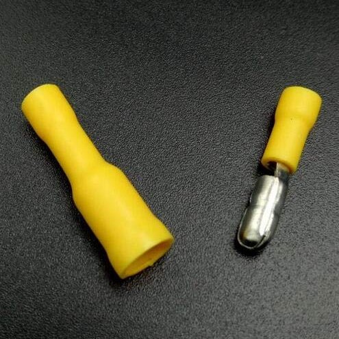 Davitu 100pcs Female +100pcs Male Insulated Electric Connector Crimp Bullet terminal for 22~16 AWG Audio Wiring - (Color: YELLOW)