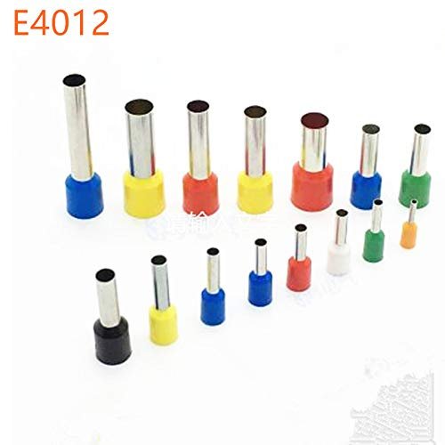 Davitu 1000pcs E4012 12 AWG Long Tube Insulated End Terminal Wire Copper Crimp Connector - (Color: yellow)