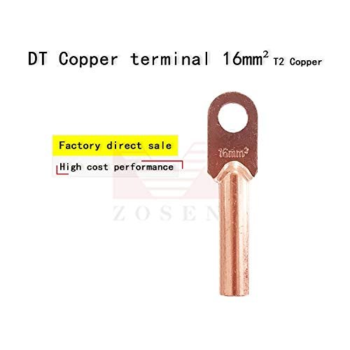 Davitu 20pcs DT16mm2 silent Copper cable terminal Pure copper Wire connector Insert ear Line nose Cable connector cable joint