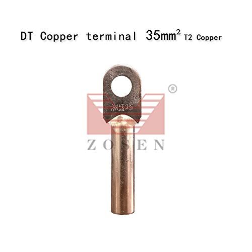 Davitu 20pcs Thick DT35mm2 silent Copper cable terminal Pure copper Wire connector Insert ear Line nose Cable connector cable joint